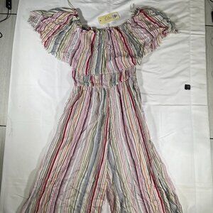 Elan Jumpsuit Wide Leg Striped Womens Size L
